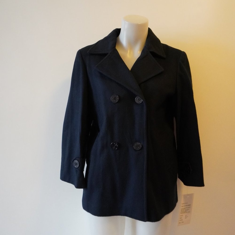 *NWT Womens KC Collections Navy Blue Pea Coat Jacket 10